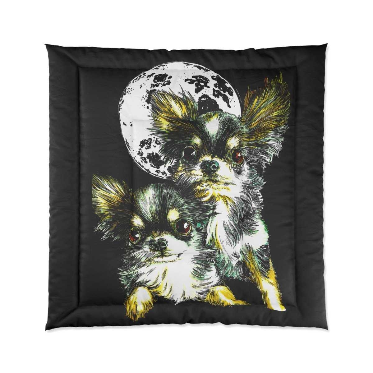 Moonlit Chihuahua Comforter - Cozy Pet Lover Bedding - Curran Artworks