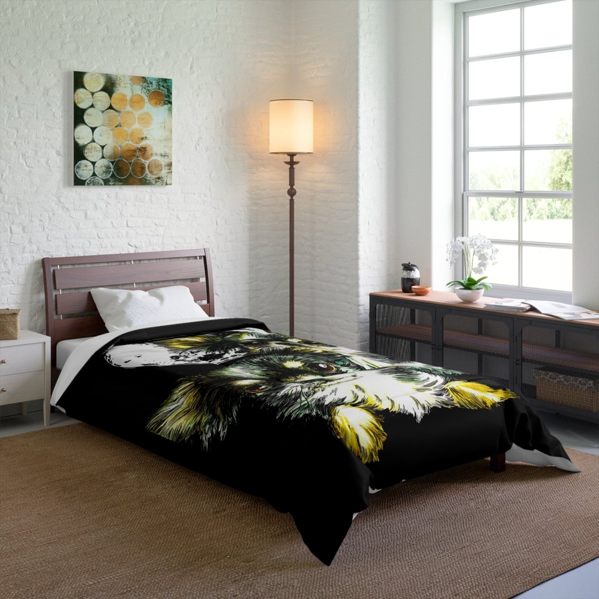 Moonlit Chihuahua Comforter - Cozy Pet Lover Bedding - Curran Artworks