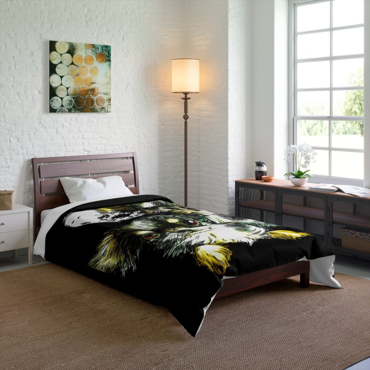 Moonlit Chihuahua Comforter - Cozy Pet Lover Bedding - Curran Artworks