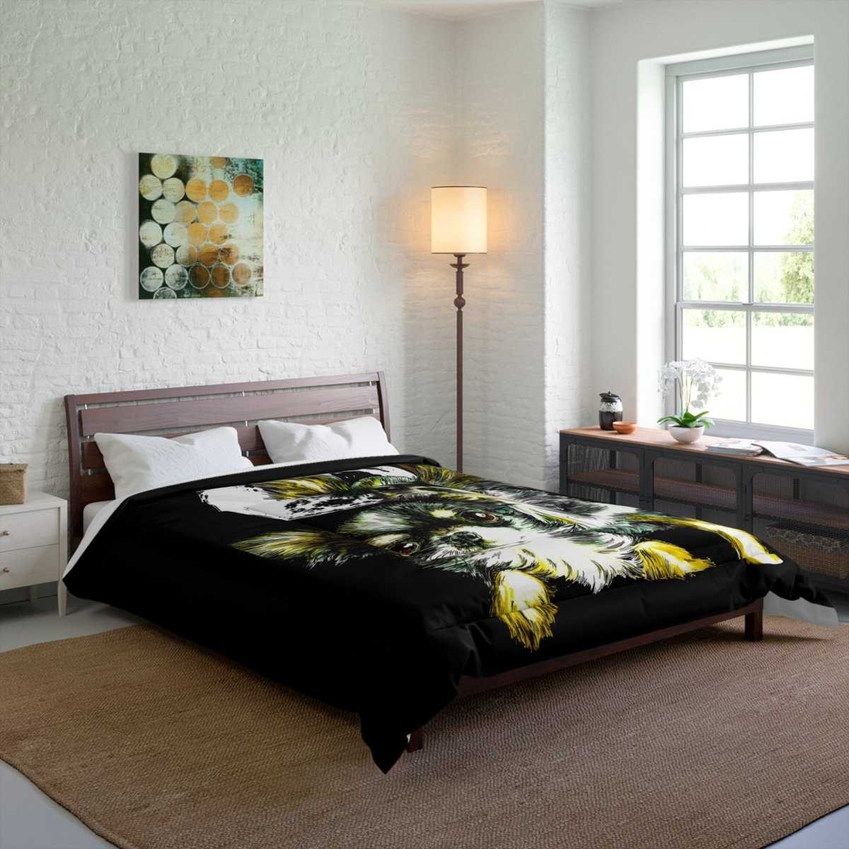 Moonlit Chihuahua Comforter - Cozy Pet Lover Bedding - Curran Artworks