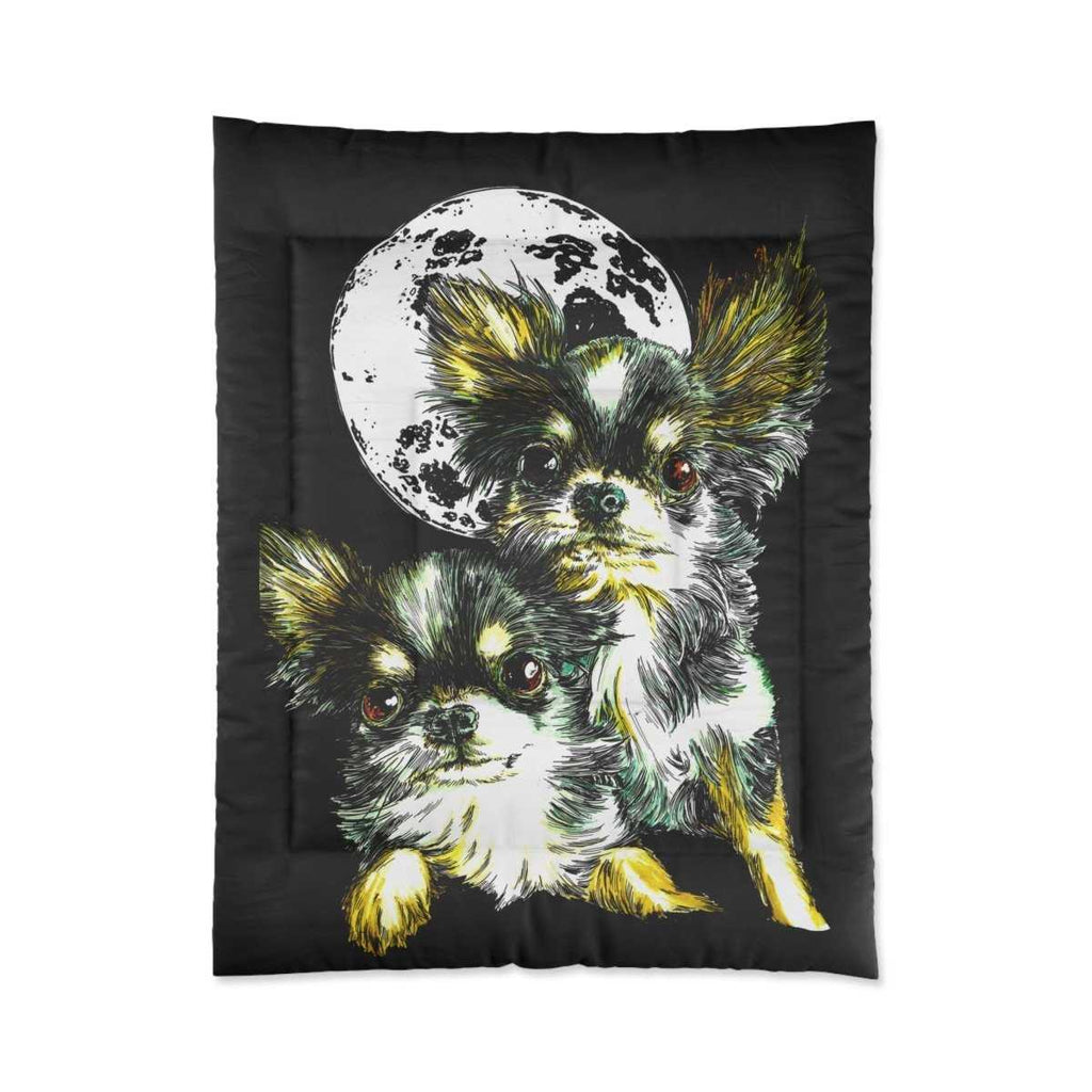 Moonlit Chihuahua Comforter - Cozy Pet Lover Bedding - Curran Artworks