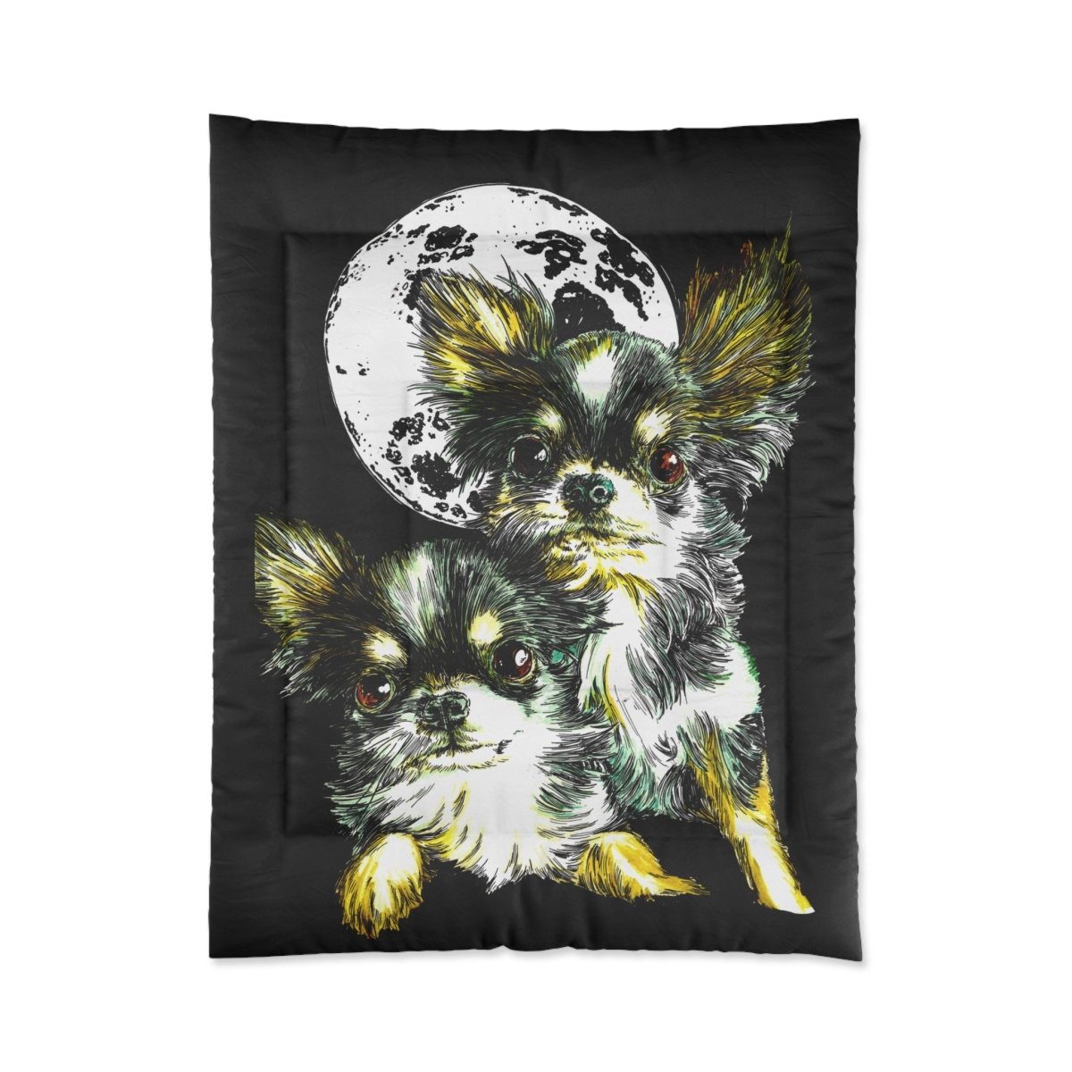 Moonlit Chihuahua Comforter - Cozy Pet Lover Bedding - Curran Artworks