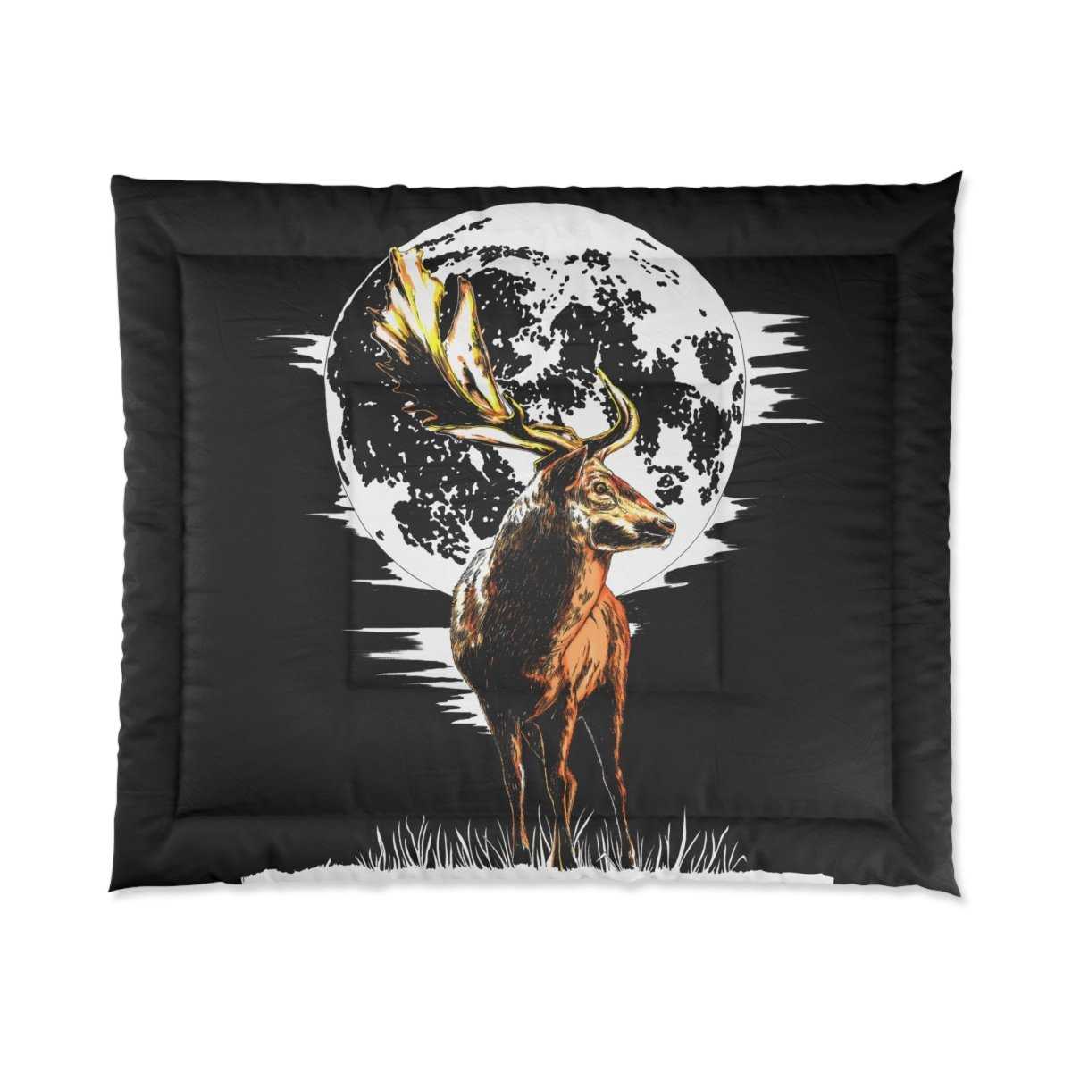 Moonlit Deer Comforter | Cozy Wildlife Bedding for Nature Lovers - Curran Artworks