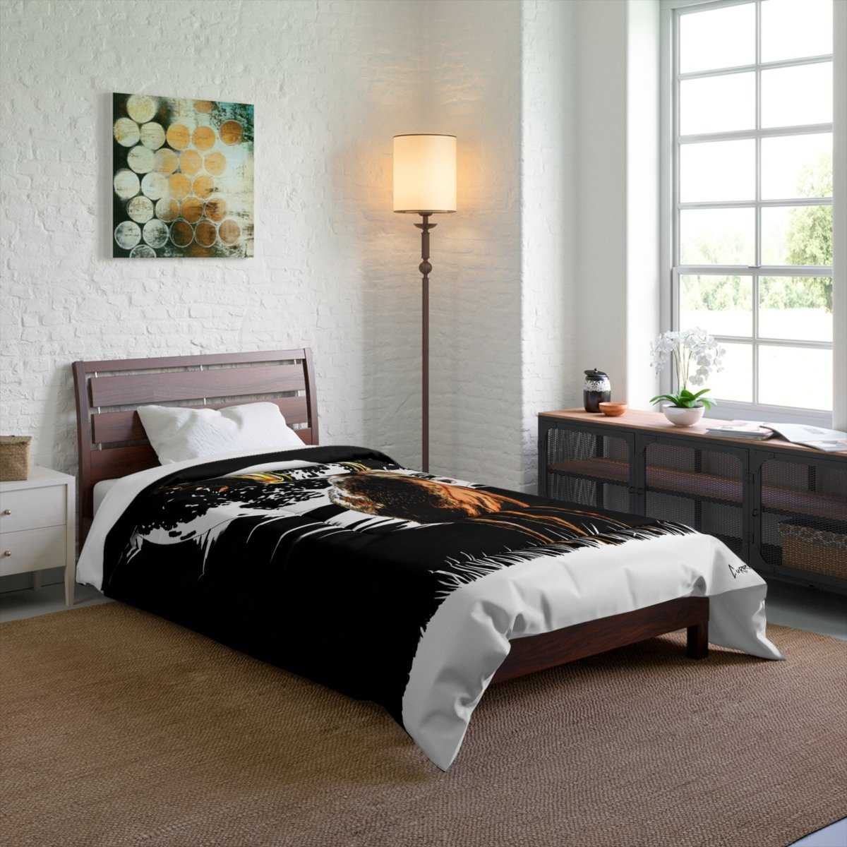 Moonlit Deer Comforter | Cozy Wildlife Bedding for Nature Lovers - Curran Artworks