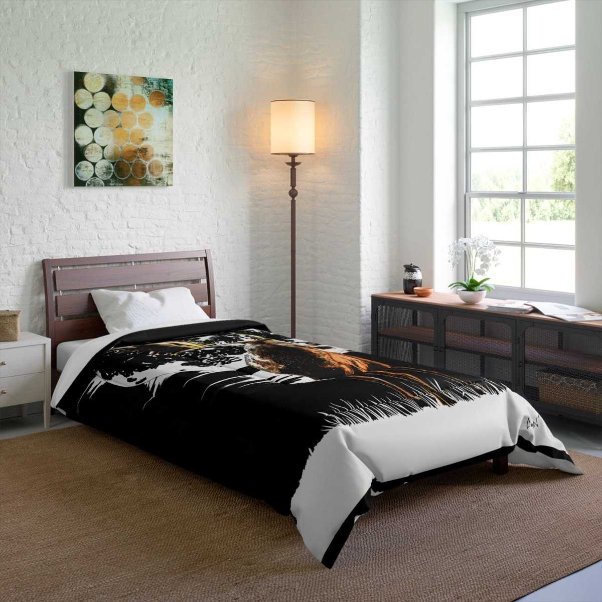 Moonlit Deer Comforter | Cozy Wildlife Bedding for Nature Lovers - Curran Artworks