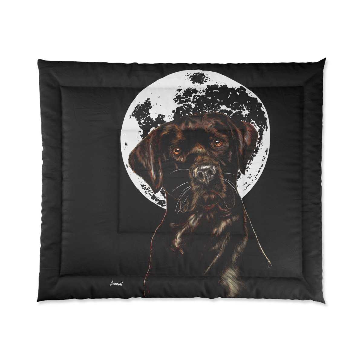 Moonlit Dog Comforter - Cozy Blanket for Pet Lovers - Curran Artworks