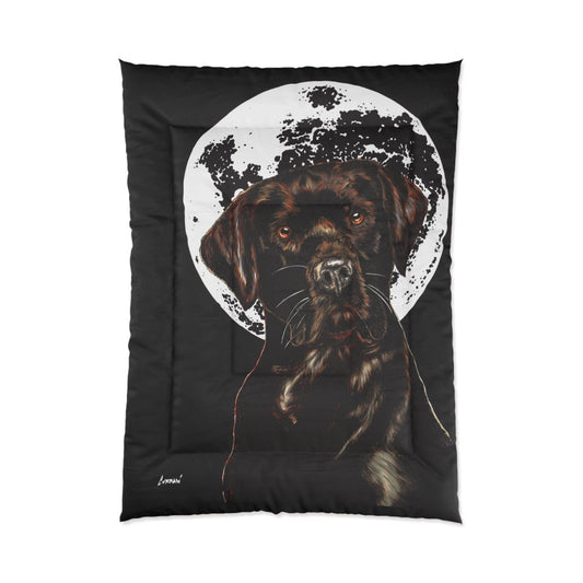 Moonlit Dog Comforter - Cozy Blanket for Pet Lovers - Curran Artworks