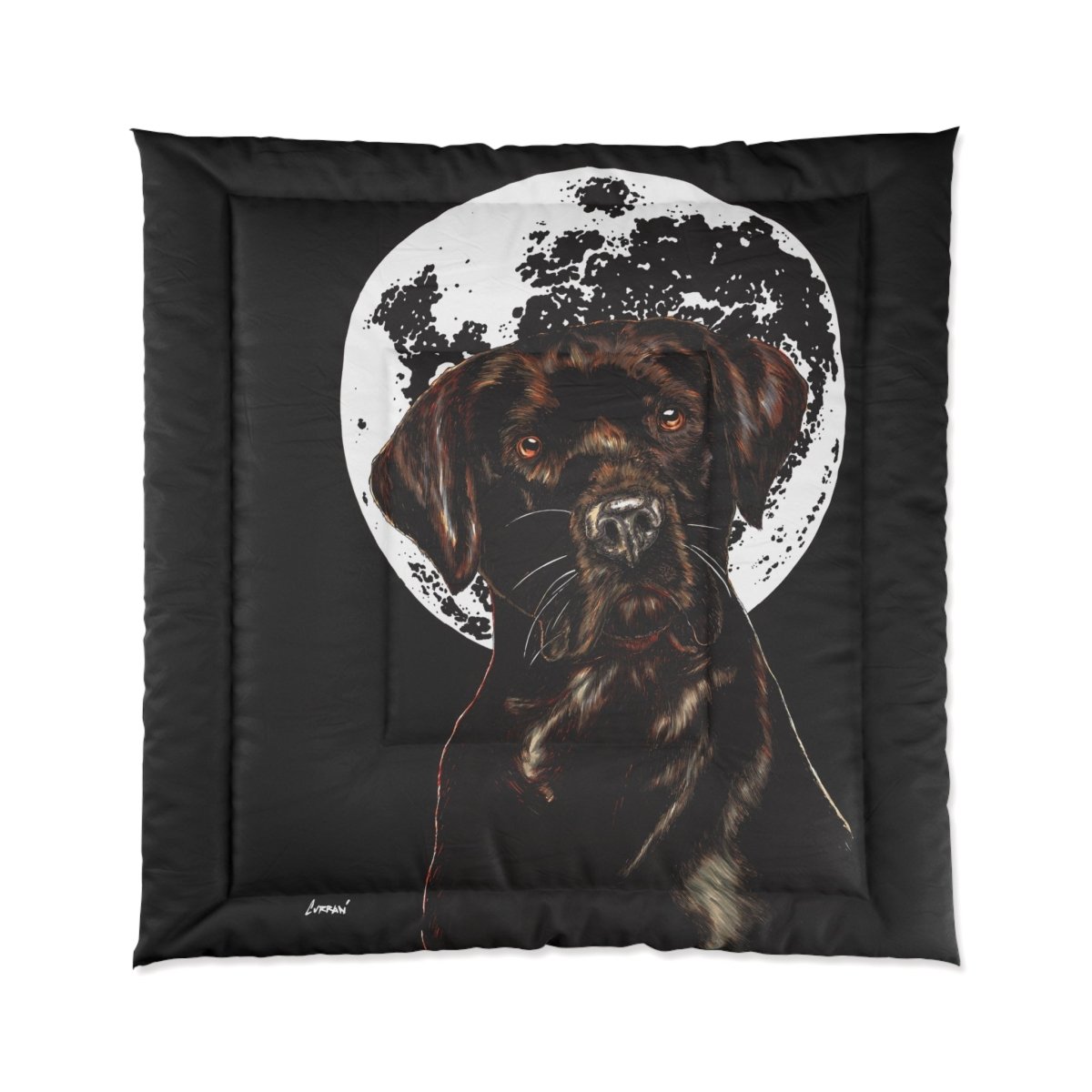 Moonlit Dog Comforter - Cozy Blanket for Pet Lovers - Curran Artworks