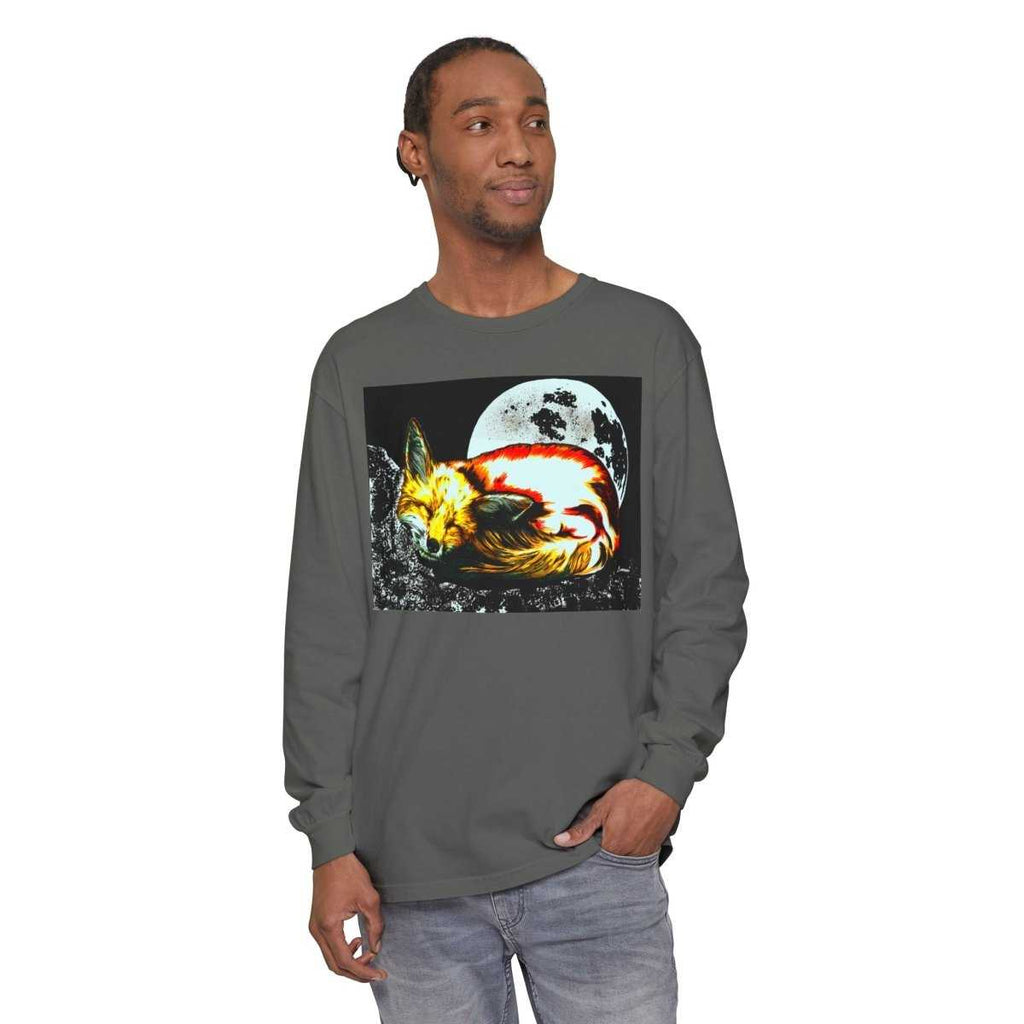 Red Fox Long Sleeve T-Shirt | Unisex Garment-Dyed Tee