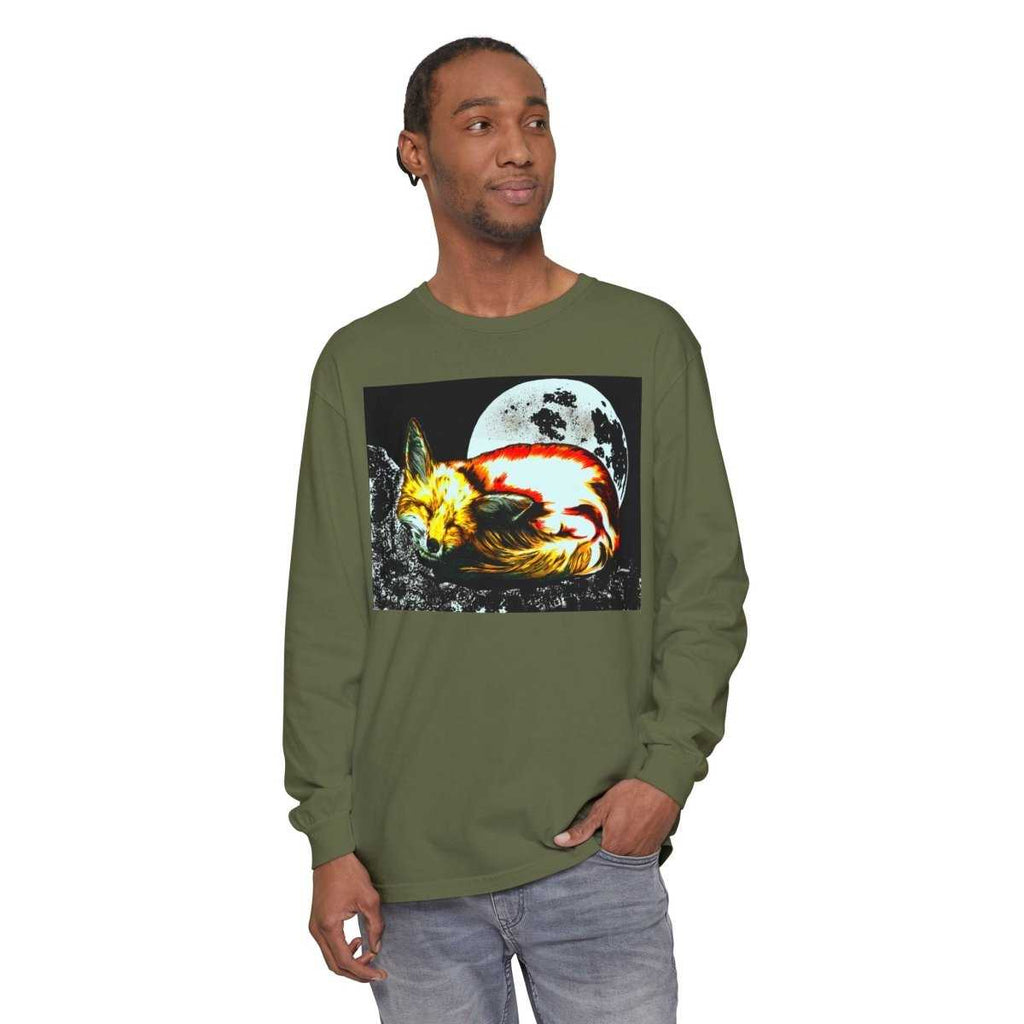 Red Fox Long Sleeve T-Shirt | Unisex Garment-Dyed Tee