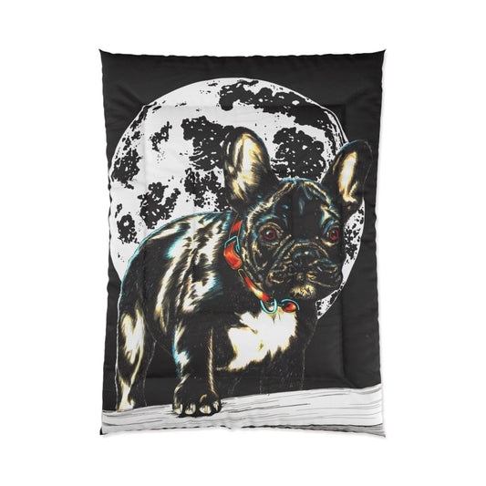 Moonlit French Bulldog Comforter | Cozy Pet - Themed Bedding for Dog Lovers - Curran Artworks