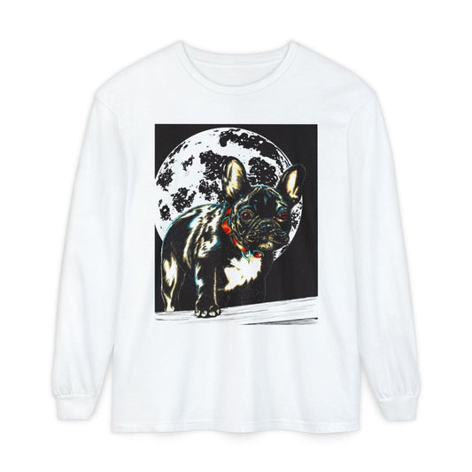 Moonlit French Bulldog Long Sleeve T-Shirt – Perfect for Dog Lovers - Curran Artworks
