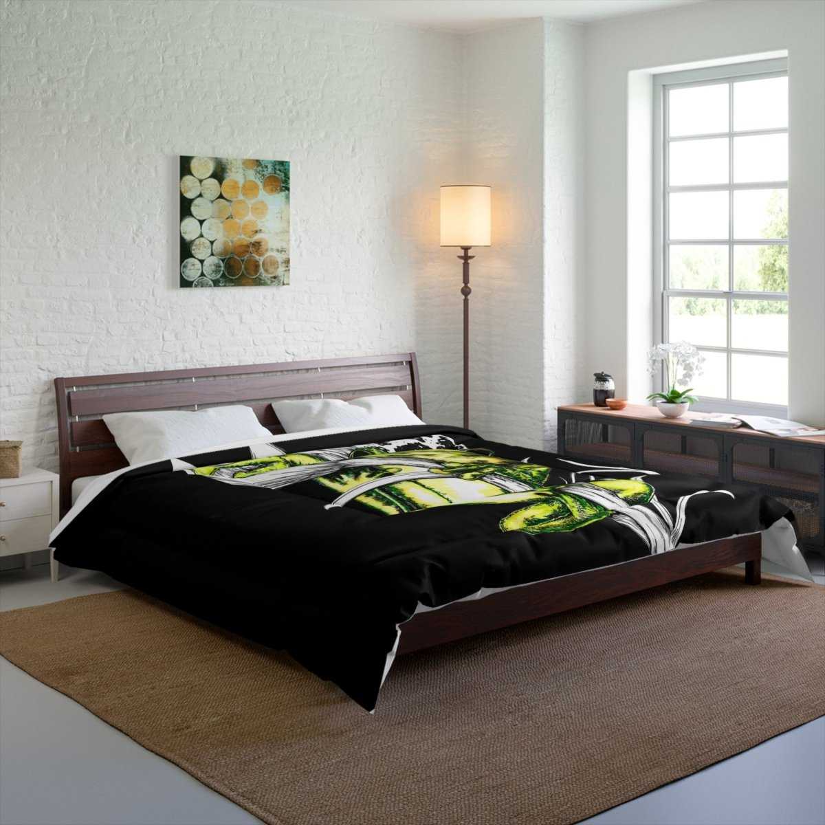 Moonlit Frog Comforter - Vibrant, Nature - Inspired Bedding for Animal Lovers - Curran Artworks