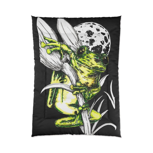 Moonlit Frog Comforter - Vibrant, Nature - Inspired Bedding for Animal Lovers - Curran Artworks