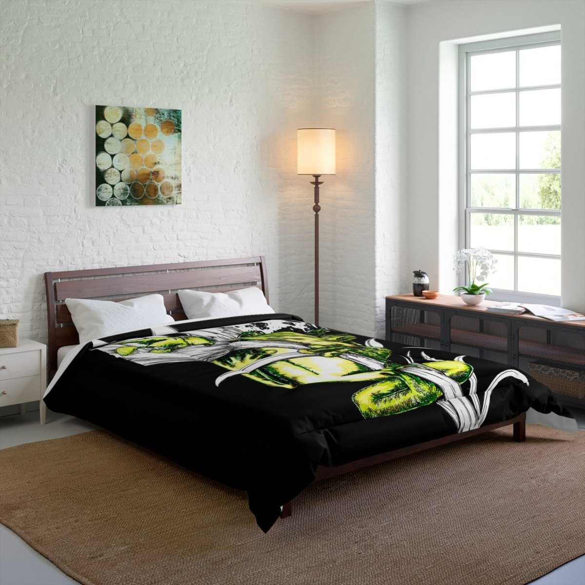 Moonlit Frog Comforter - Vibrant, Nature - Inspired Bedding for Animal Lovers - Curran Artworks