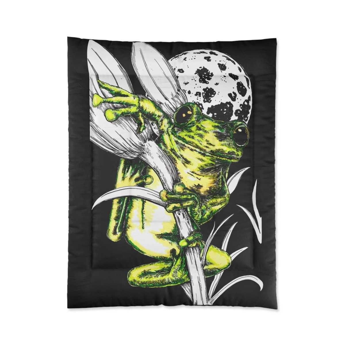 Moonlit Frog Comforter - Vibrant, Nature - Inspired Bedding for Animal Lovers - Curran Artworks