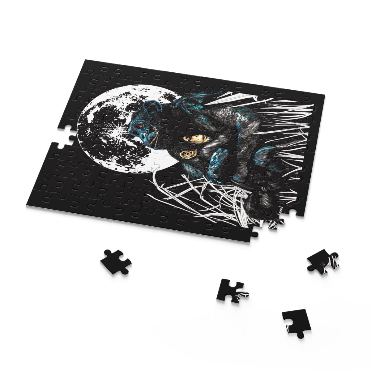 Moonlit Gorilla and Child Puzzle - 120, 252, 500 - Piece Jigsaw for Animal Lovers - Curran Artworks