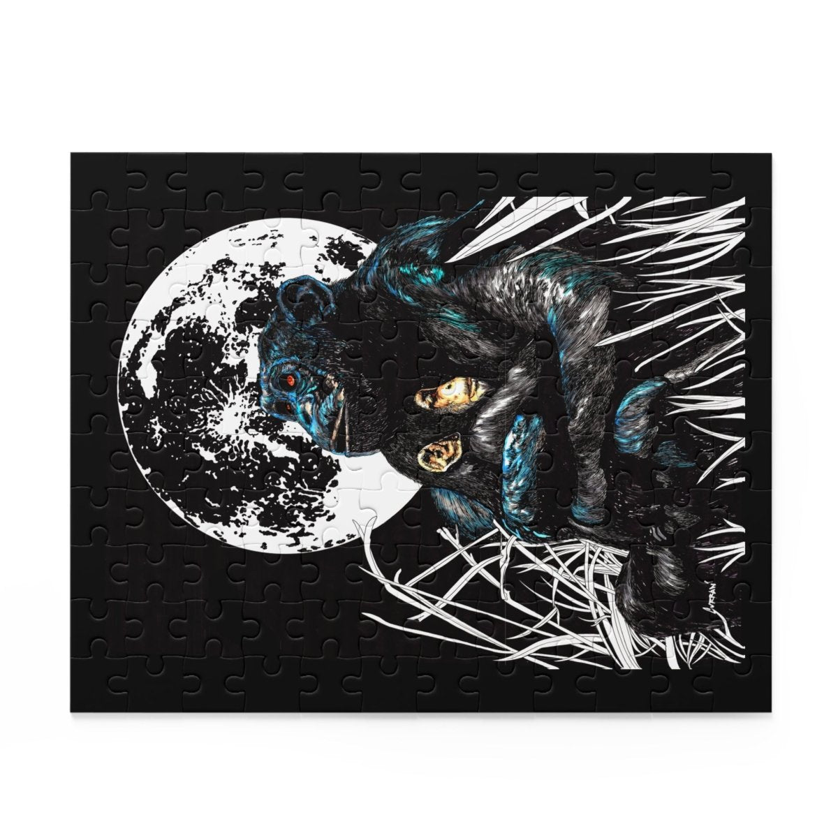 Moonlit Gorilla and Child Puzzle - 120, 252, 500 - Piece Jigsaw for Animal Lovers - Curran Artworks