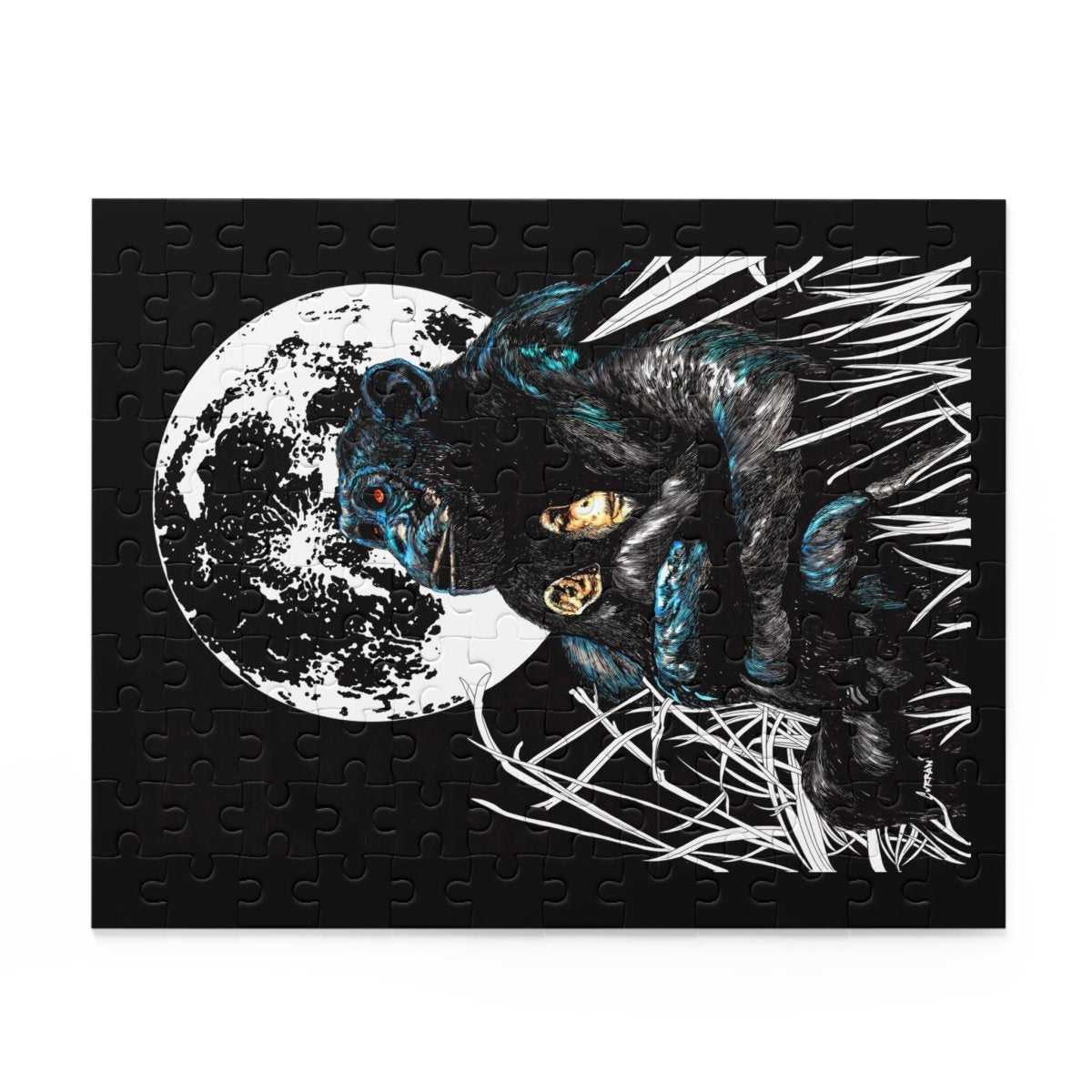 Moonlit Gorilla and Child Puzzle - 120, 252, 500 - Piece Jigsaw for Animal Lovers - Curran Artworks