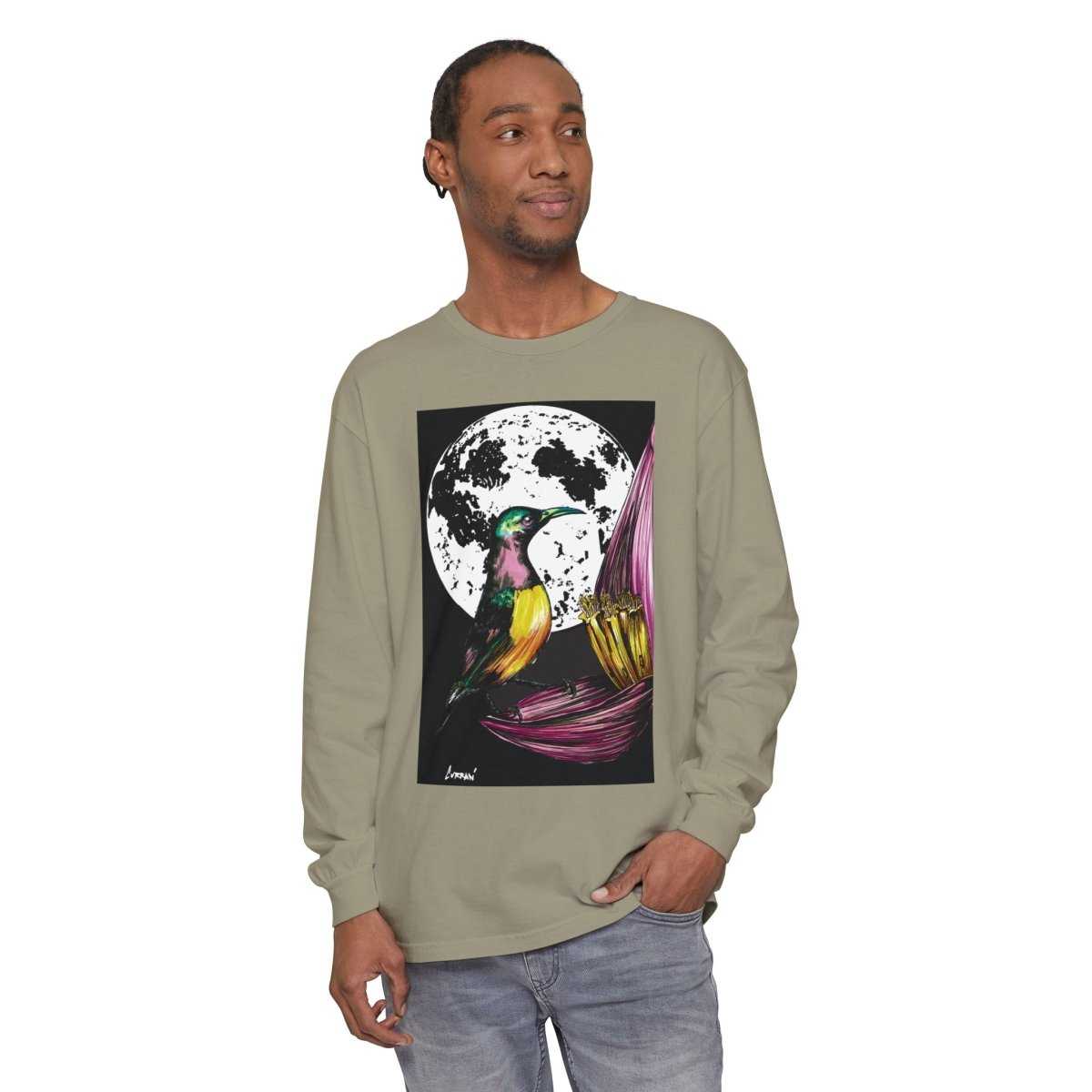 Hummingbird Long Sleeve T-Shirt - Unisex Botanical Art Tee