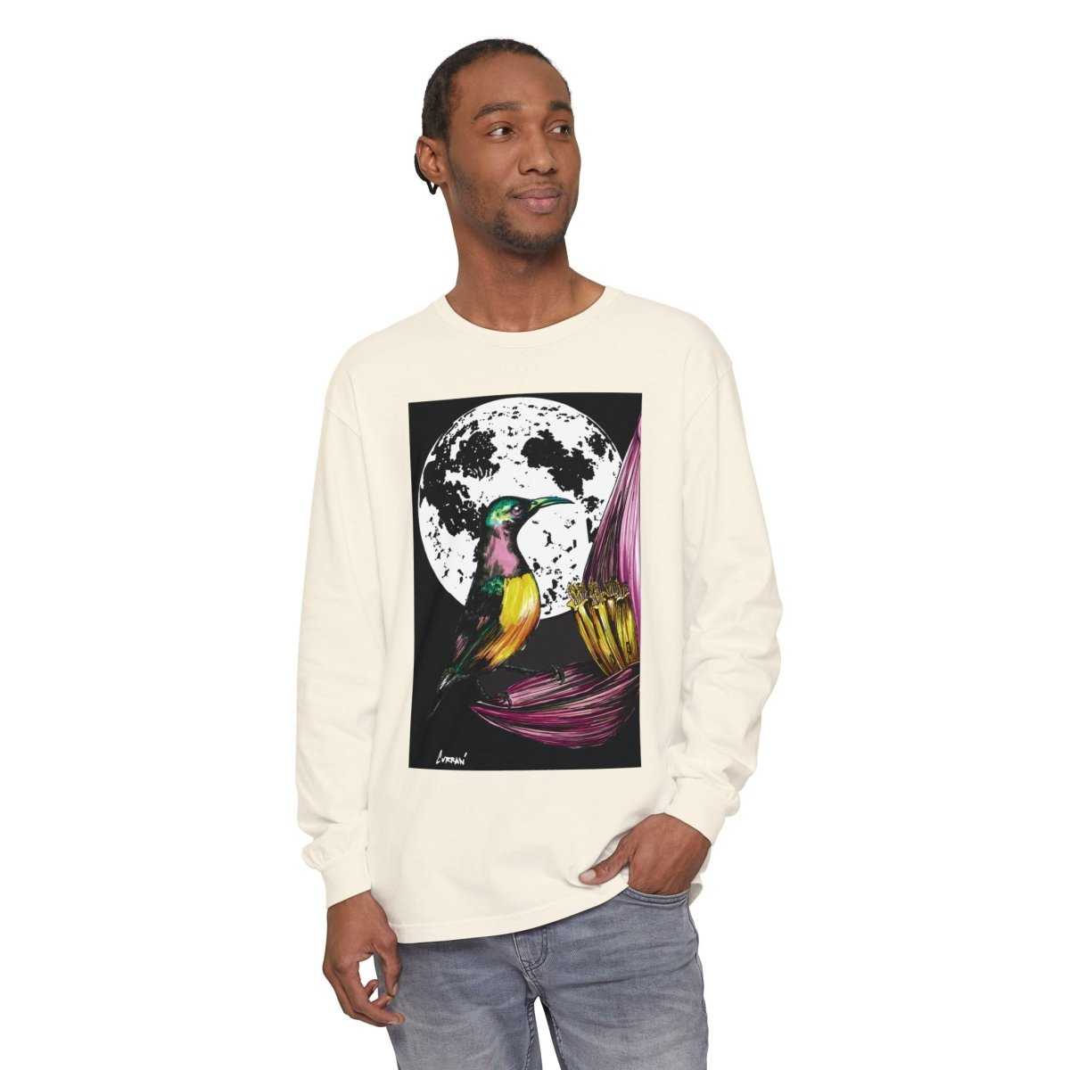 Hummingbird Long Sleeve T-Shirt - Unisex Botanical Art Tee