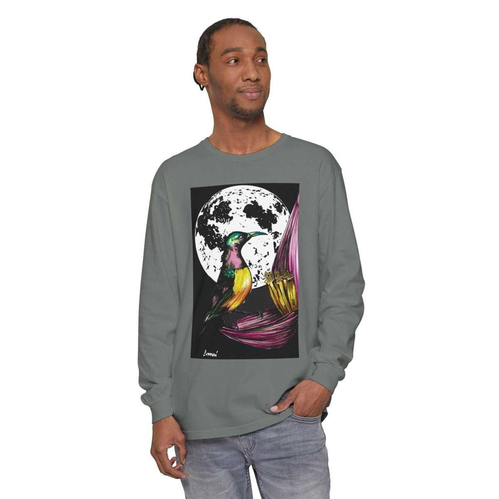 Hummingbird Long Sleeve T-Shirt - Unisex Botanical Art Tee