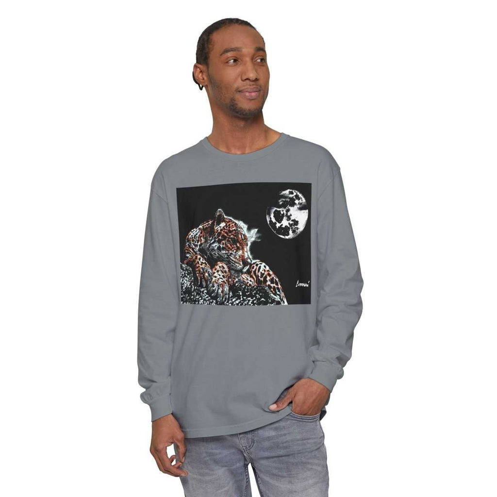Leopard Long Sleeve T-Shirt - Unisex Garment-Dyed Nature Tee