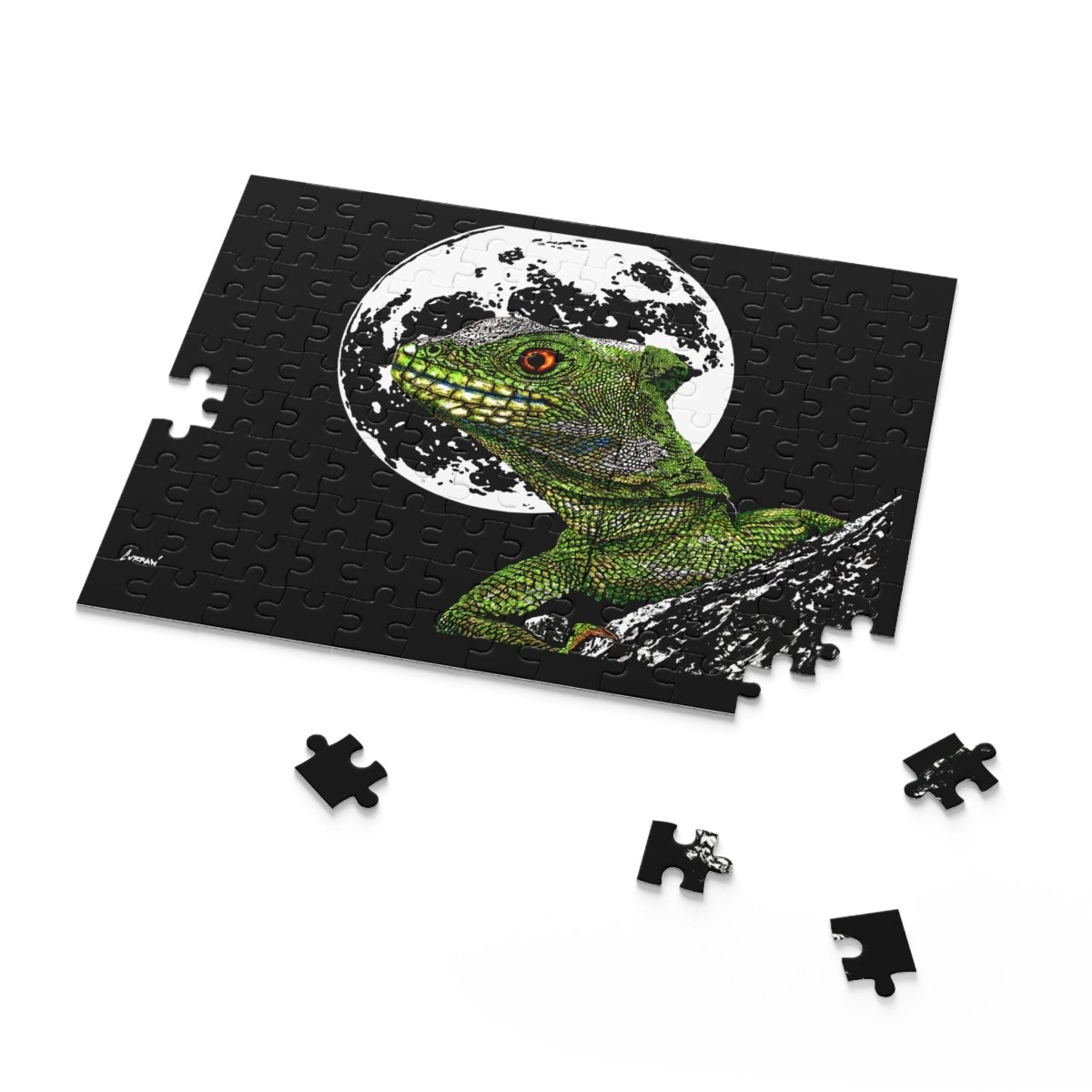 Moonlit Lizard Puzzle - 120, 252, 500 - Piece - Curran Artworks