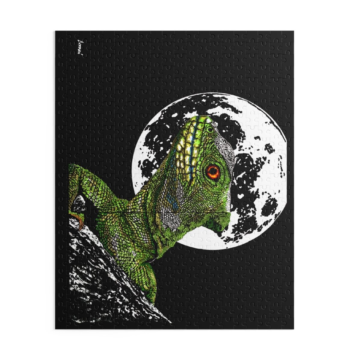 Moonlit Lizard Puzzle - 120, 252, 500 - Piece - Curran Artworks