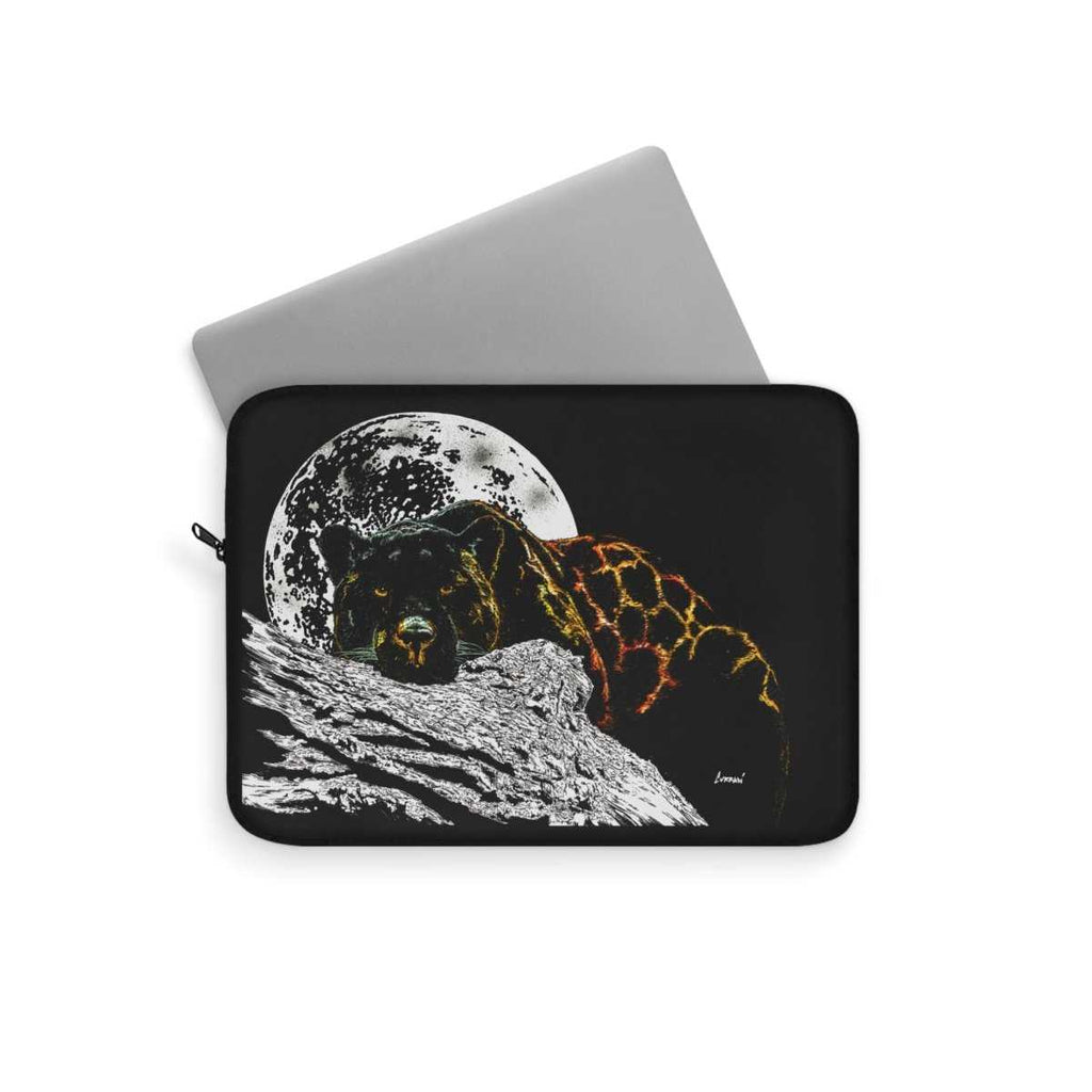 Moonlit Panther Laptop Sleeve - Ideal for Nature Lovers and Adventurers - Curran Artworks