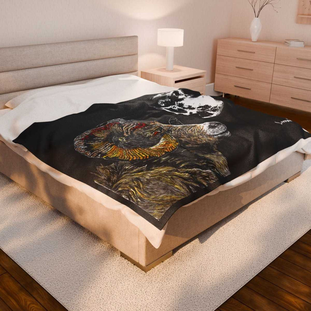 Moonlit Ram Plush Blanket Cozy Wildlife Animal Decor