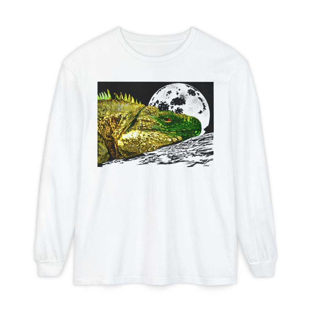 Moonlit Reptile Long Sleeve T-Shirt - Breathable Unisex Graphic Tee - Curran Artworks