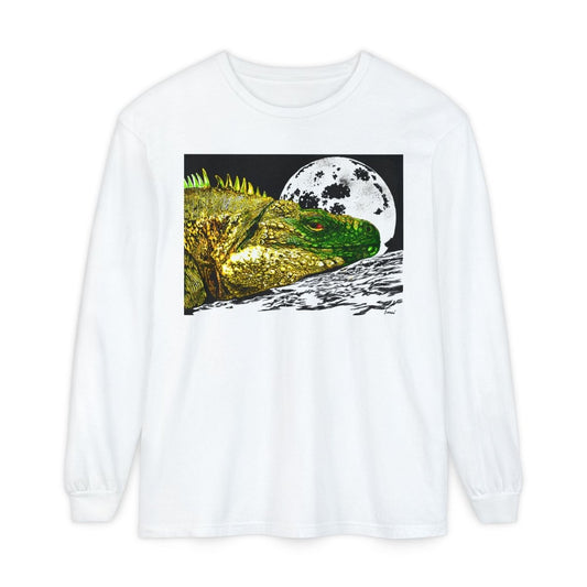 Moonlit Reptile Long Sleeve T-Shirt - Breathable Unisex Graphic Tee - Curran Artworks