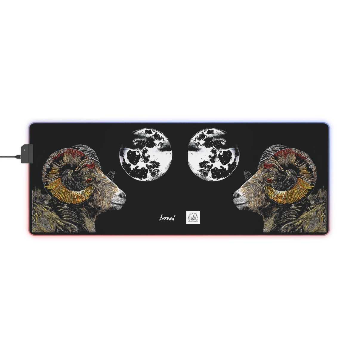 Mountain Ram LED Gaming Mouse Pad with Astrological Ram Design - Curran Artworks