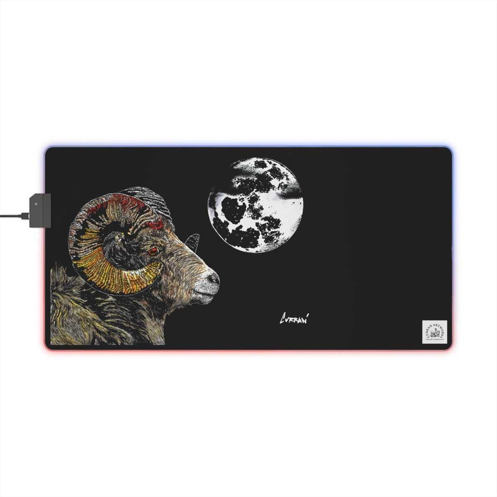 Mountain Ram LED Gaming Mouse Pad with Astrological Ram Design - Curran Artworks