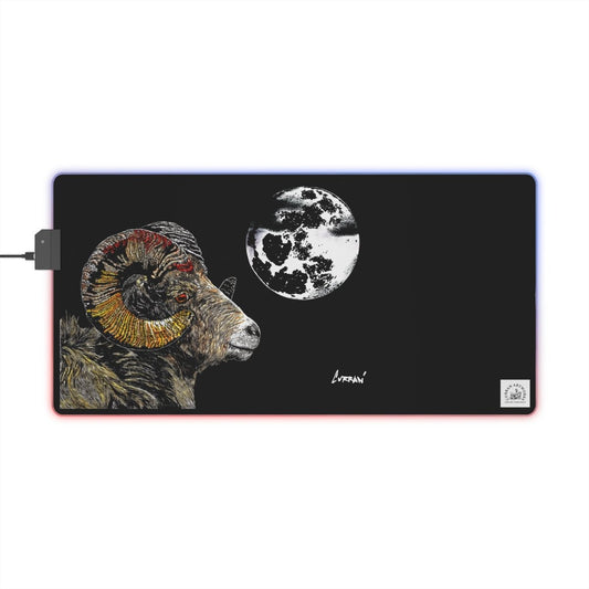 Mountain Ram LED Gaming Mouse Pad with Astrological Ram Design - Curran Artworks