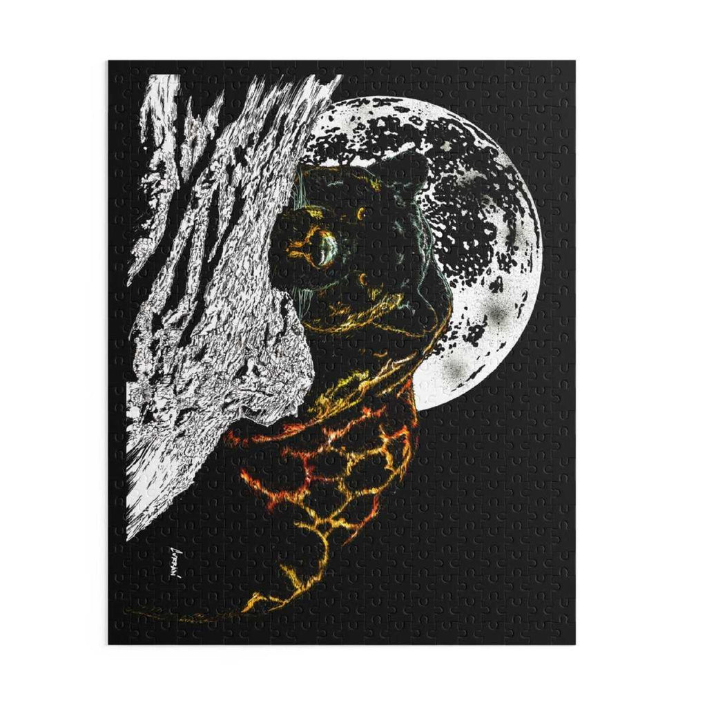 Mystical Hand Drawn Panther Art Puzzle - 500 - Piece Jigsaw for Nature Lovers - Curran Artworks
