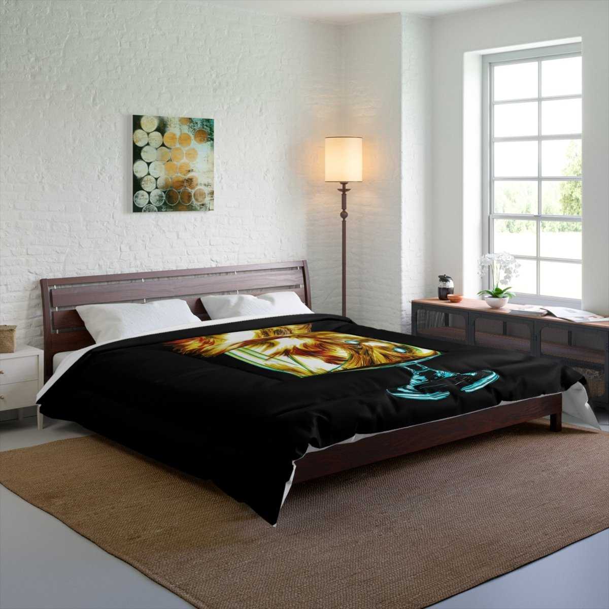 Orange Kitten Comforter – Cozy Bedspread with Playful Feline Art - Curran Artworks