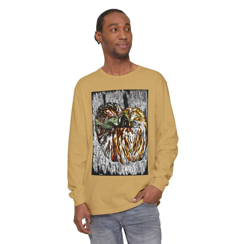 Owl Artistic Long Sleeve T-Shirt | Nature - Inspired Design for Casual Wear - Curran Artworks