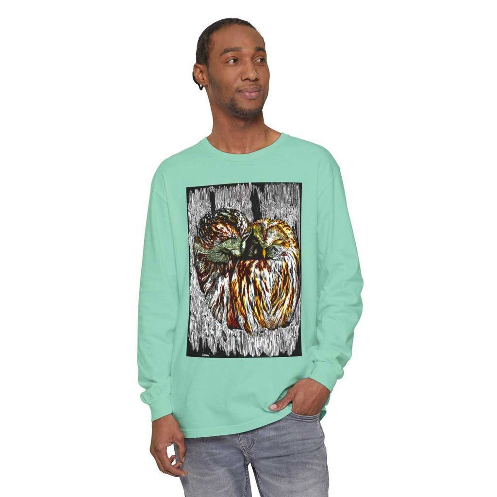 Owl Artistic Long Sleeve T-Shirt | Nature - Inspired Design for Casual Wear - Curran Artworks