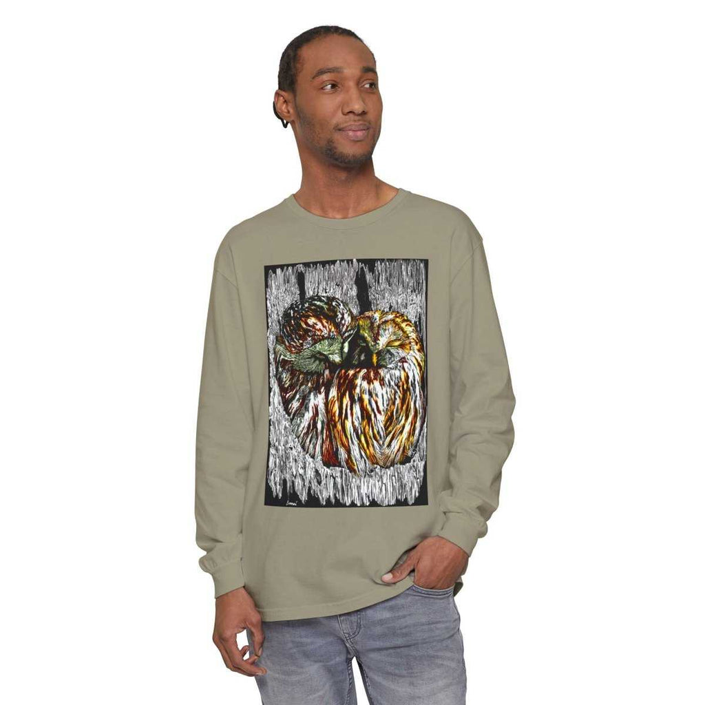 Owl Artistic Long Sleeve T-Shirt | Nature - Inspired Design for Casual Wear - Curran Artworks