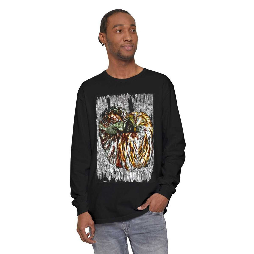 Owl Artistic Long Sleeve T-Shirt | Nature - Inspired Design for Casual Wear - Curran Artworks