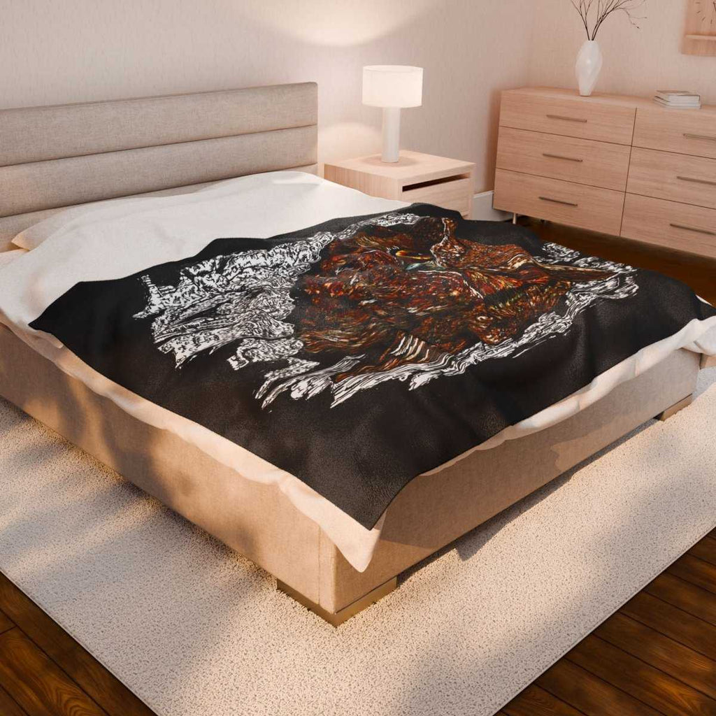Owl Design Velveteen Plush Blanket - Cozy Nature - Inspired Home Decor - Curran Artworks