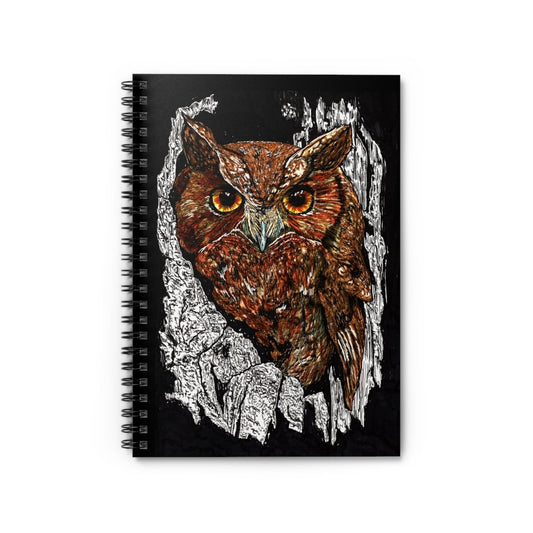 Owl Wisdom Spiral Notebook - Ruled Line | Nature Lover's Journal - Curran Artworks