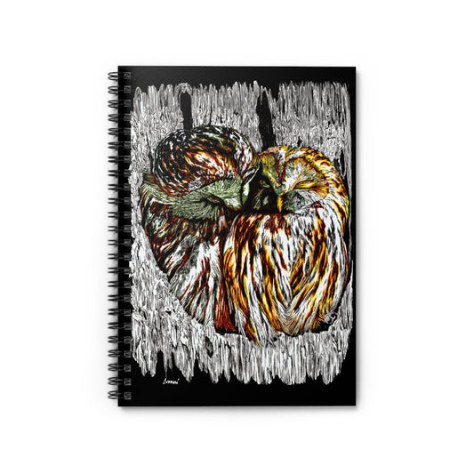 Owls Spiral Notebook - Ruled Line | Perfect for Nature Lovers & Artists - Curran Artworks