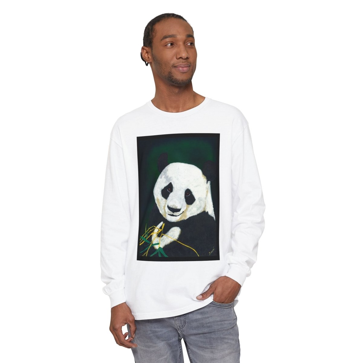 Panda Art Long Sleeve T-Shirt for Animal Lovers - Curran Artworks