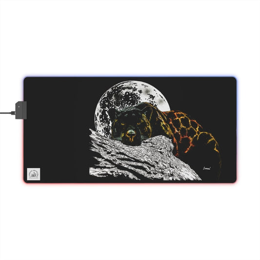 Panther LED Gaming Mouse Pad with Bear Design - Stylish & Functional for Gamers - Curran Artworks