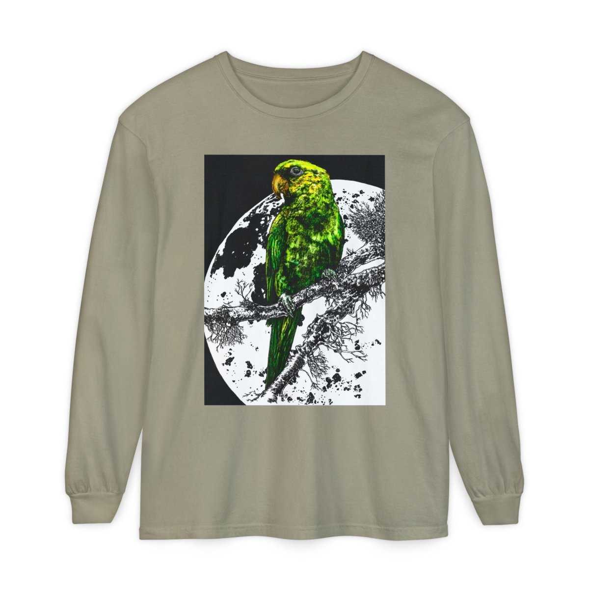 Parrot Eco - Friendly Long Sleeve T-Shirt Design - Nature Lover's Apparel - Curran Artworks