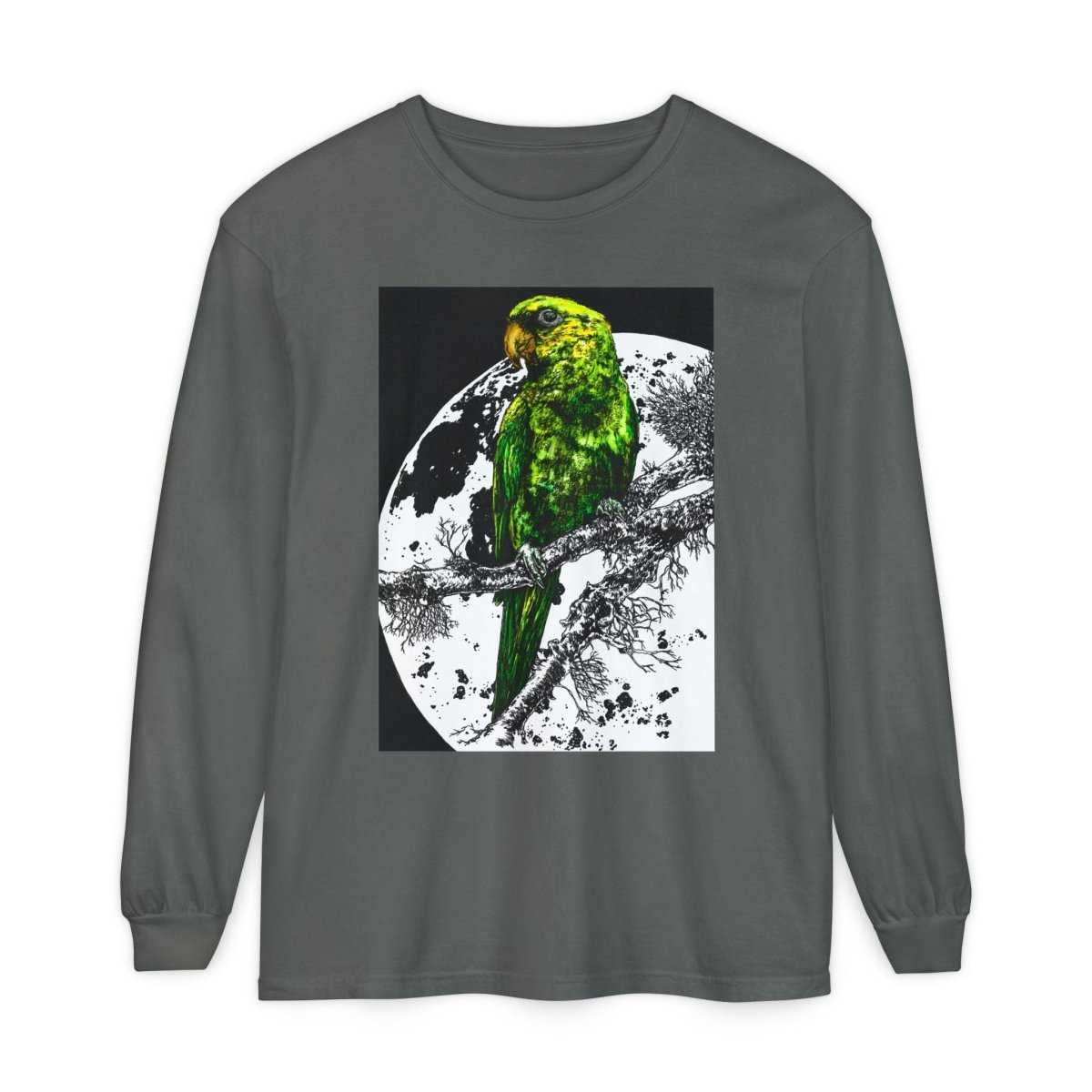 Parrot Eco - Friendly Long Sleeve T-Shirt Design - Nature Lover's Apparel - Curran Artworks