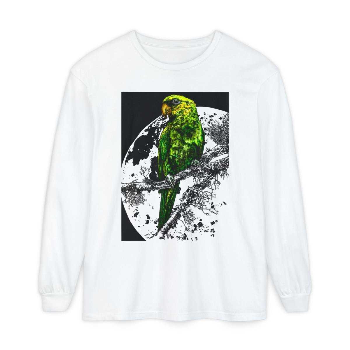 Parrot Eco - Friendly Long Sleeve T-Shirt Design - Nature Lover's Apparel - Curran Artworks